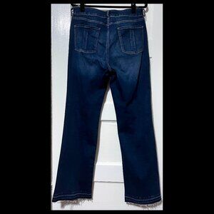 Prosperity Womens High Rise Raw Hem Stripe Pocket Bootcut Jeans Size 32 EUC